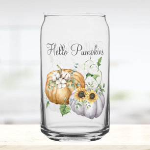 Verre Canette Fleurs de citrouille d'automne de tournesol et de