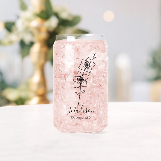 Verre Canette Fleurs de naissance Marche Fleur de cerisier Fleur (Insitu (Mariage))