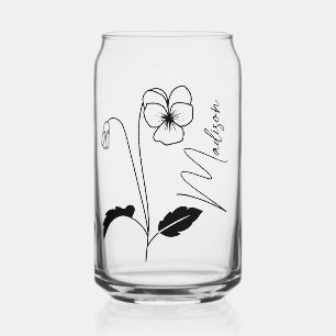 Verre Canette Fleurs de naissance modernes Février Cadeaux de de