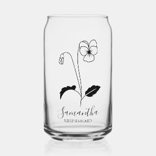 Verre Canette Fleurs de naissance modernes Février Cadeaux de de