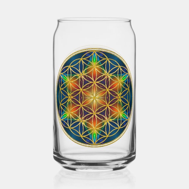 Verre Canette FLEURS DE VIE - Fleur fractale 1 (Recto)