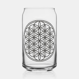 Verre Canette FLEURS DE VIE - Symbole de géométrie sacrée plan 1