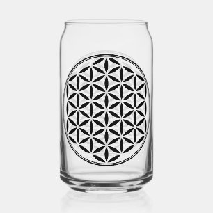 Verre Canette FLEURS DE VIE - Symbole de géométrie sacrée plein
