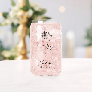 Verre Canette Fleurs du mois de naissance Avril Fête Nom de la s