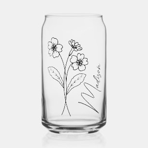 Verre Canette Fleurs du mois de naissance Février Primrose Bride