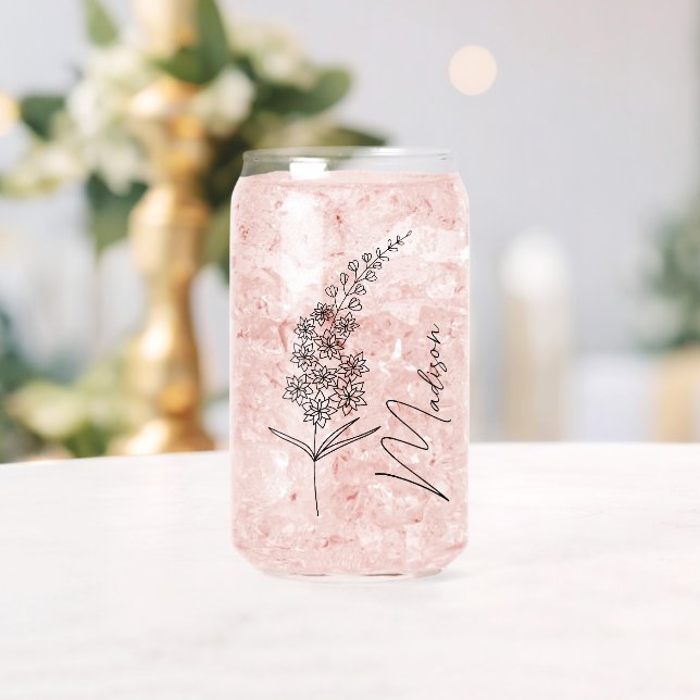 Verre Canette Fleurs du mois de naissance Juillet Lankspin Bride (Insitu (Mariage))