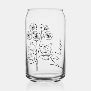 Verre Canette Fleurs du mois de naissance mai Hawthorn Bridesmai