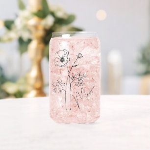 Verre Canette Fleurs du mois de naissance Octobre Cosmos Bridesm