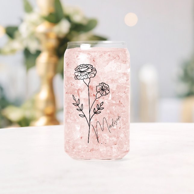 Verre Canette Fleurs du mois de naissance Octobre Marigold Bride (Insitu (Mariage))