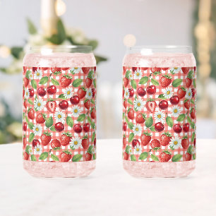 Verre Canette Fleurs et Fruits