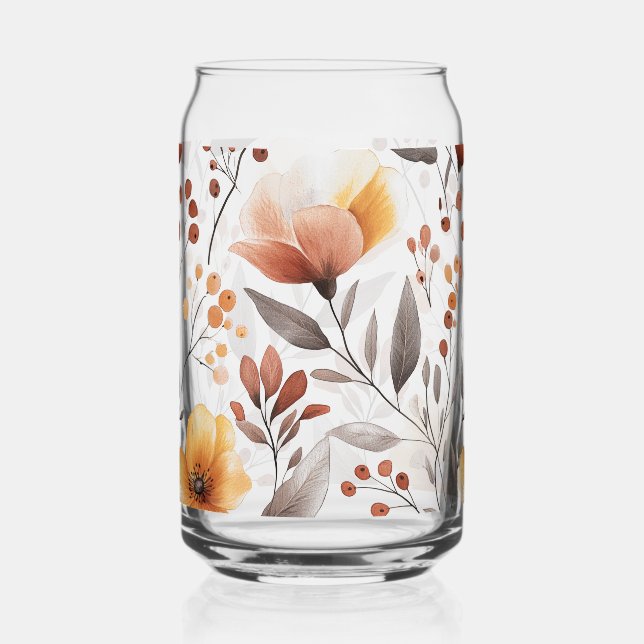 Verre Canette Fleurs Floral Pattern Sublimation-95653 (Recto)