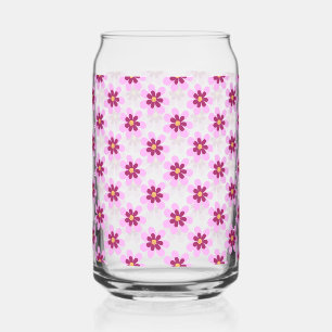 Verre Canette Fleurs Florales Roses Et Jaunes