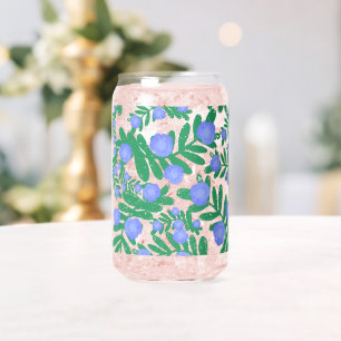 Verre Canette Fleurs Florales Violettes Légères Et Plantes De Fe