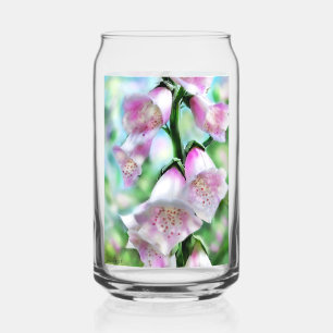 Verre Canette Fleurs Foxglove Floral Rose Lavande Vert Fleur