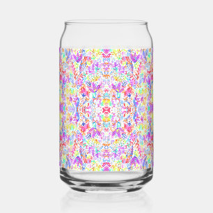 Verre Canette Fleurs pastel abstraites