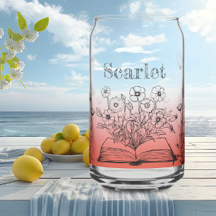 Verre Canette Fleurs sauvages et papillons