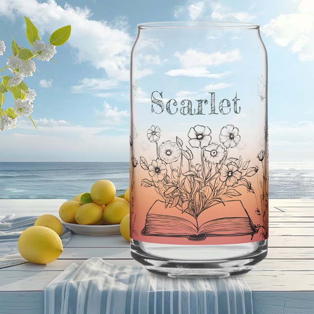 Verre Canette Fleurs sauvages et papillons (Créateur téléchargé)