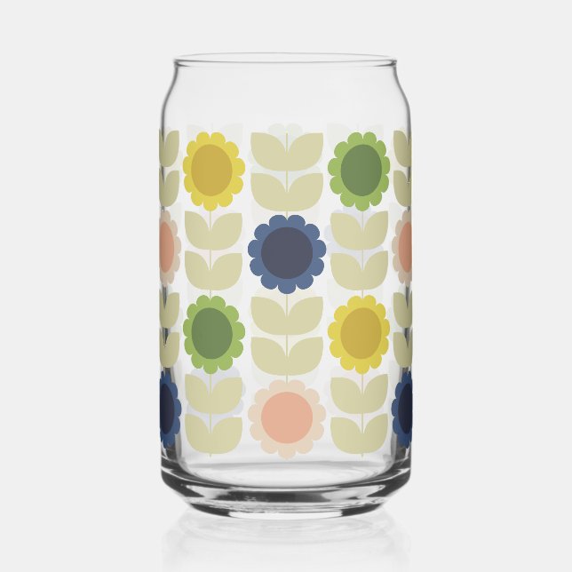 Verre Canette Fleurs Tiges Rétro Groovy Été (Recto)