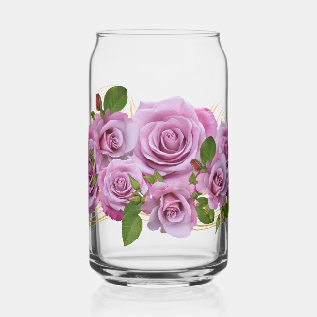 Verre Canette fleurs violettes (Gauche)