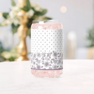 Verre Canette Fleurs violettes petites et grandes