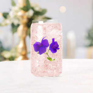 Verre Canette Floral à fleurs princes violettes