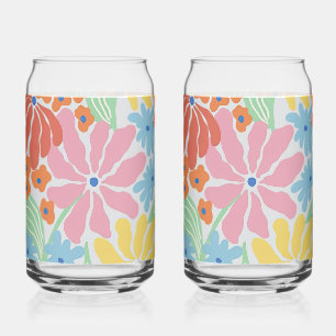 Verre Canette Floral Abstrait coloré et lumineux