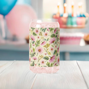 Verre Canette Floral de Boho printanier