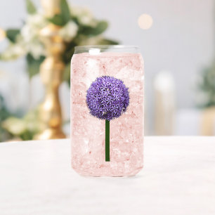 Verre Canette Floral de fleurs d'Allium pourpre