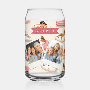 Verre Canette Flotteur de piscine rose mignon personnalisé esthé
