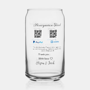 Verre Canette Fonds de lune de miel venomo paypal don Q R couple