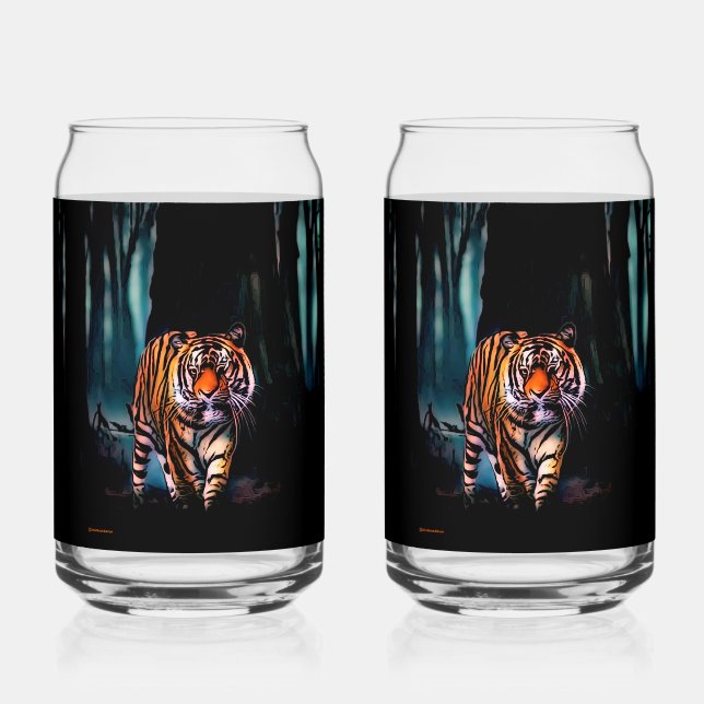 Verre Canette Forêt foncée de Tigre brillant (Recto)
