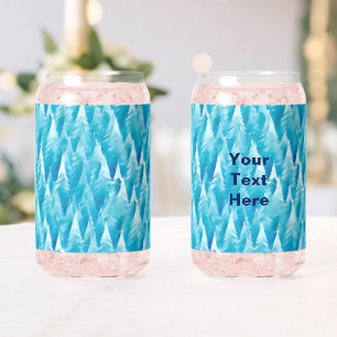 Verre Canette Forêt fractale bleue