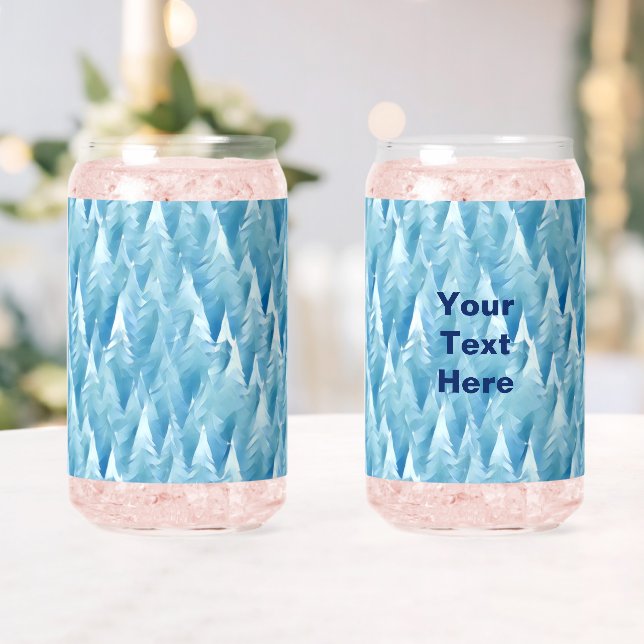 Verre Canette Forêt fractale bleue (Insitu (Mariage))