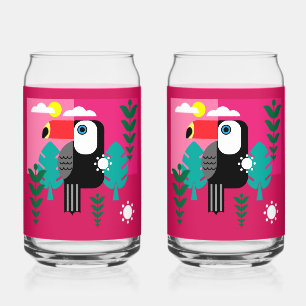 Verre Canette Forêt tropicale tropicale Toucan