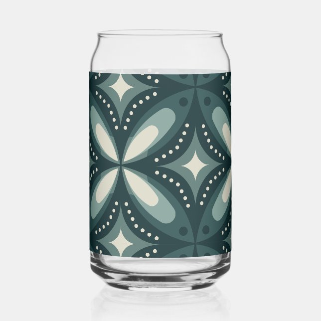 Verre Canette formes vertes rétro (Recto)