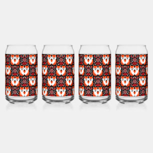 Verre Canette Fox Et Nature Art Populaire Nordique