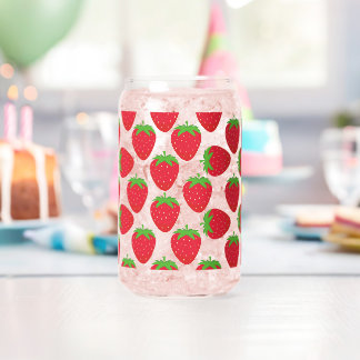 Verre Canette Fraises d'aquarelle Motif sans joint