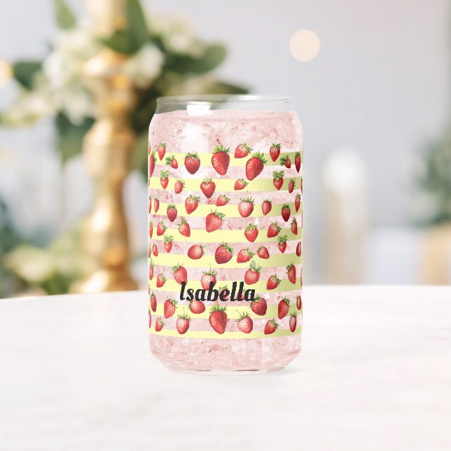 Verre Canette Fraises de vanille de fraise Personnaliser (Insitu (Mariage))