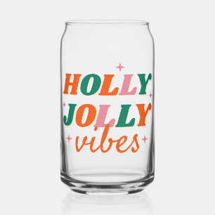 Verre Canette Fun Holly Jolly Vibes Design de Noël