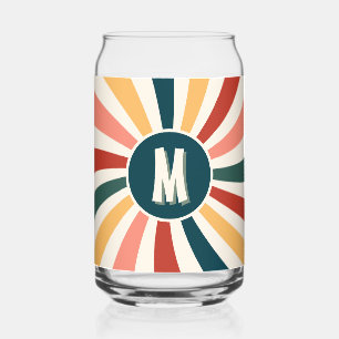 Verre Canette Fun Monogramme couleur Motif rétro