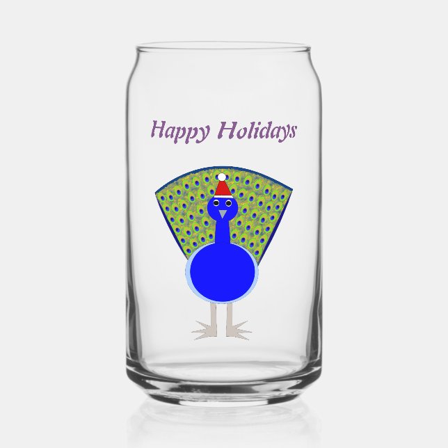 Verre Canette Funky Christmas Peacock Custom (Recto)