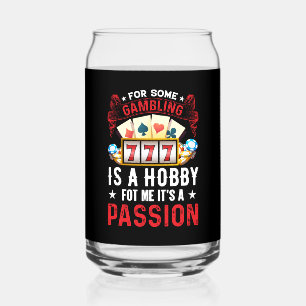 Verre Canette Funny Casino passion mot art jeu