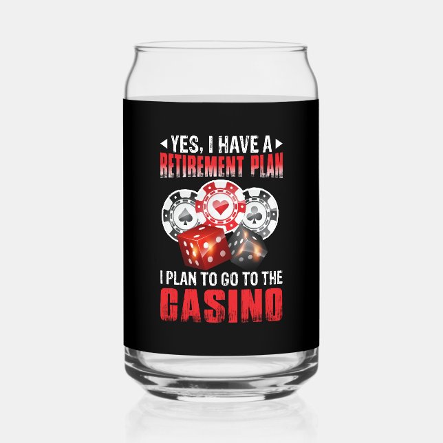 Verre Canette Funny Casino plan de retraite jeu (Recto)