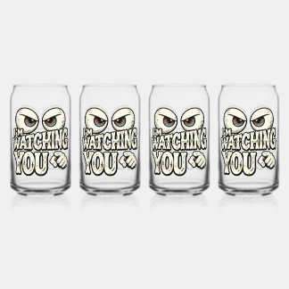 Verre Canette Funny "I'M WATCHING YOU" Retro Eyes Coffee Mug - O