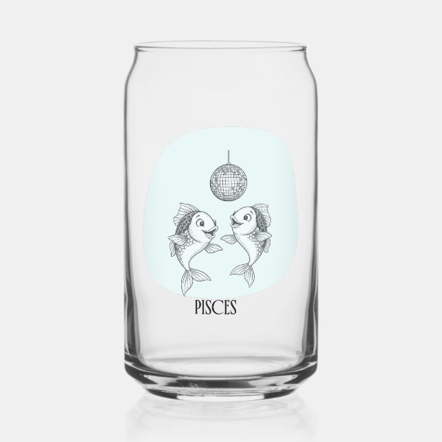 Verre Canette Funny Pisces Zodiac Disco Fish Drinkware Set (Recto)