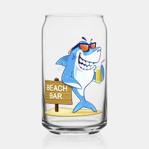 Verre Canette Funny Shark nom personnalisé