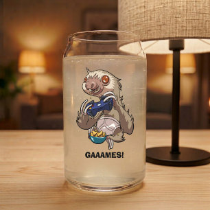 Verre Canette GAAAMES ! Paresseux de joueur mangeant des nachos