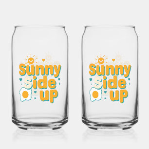 Verre Canette Gai "Sur le Bon Côté" avec Œuf et Soleil