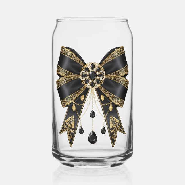 Verre Canette gala nœud papillon noir (Recto)