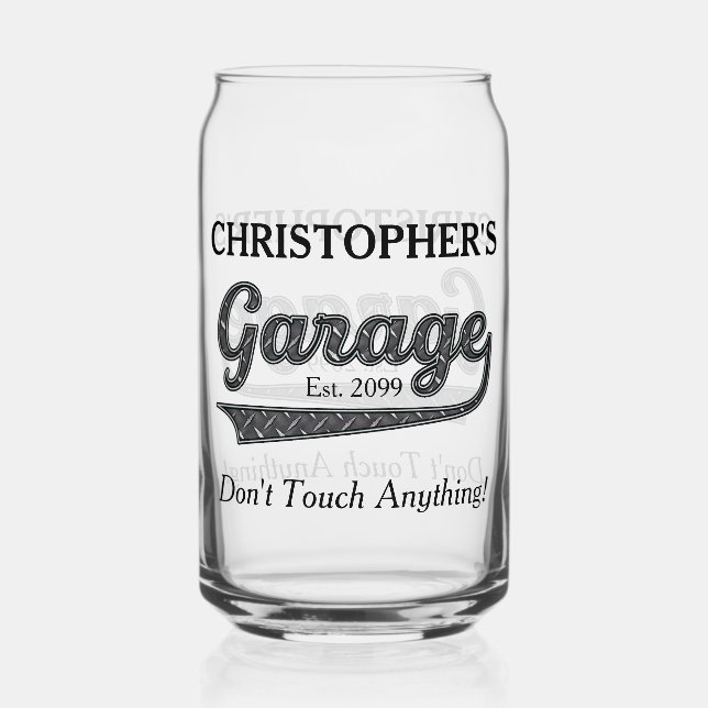 Verre Canette Garage ne touchez pas à quelque chose Drinkware (Recto)